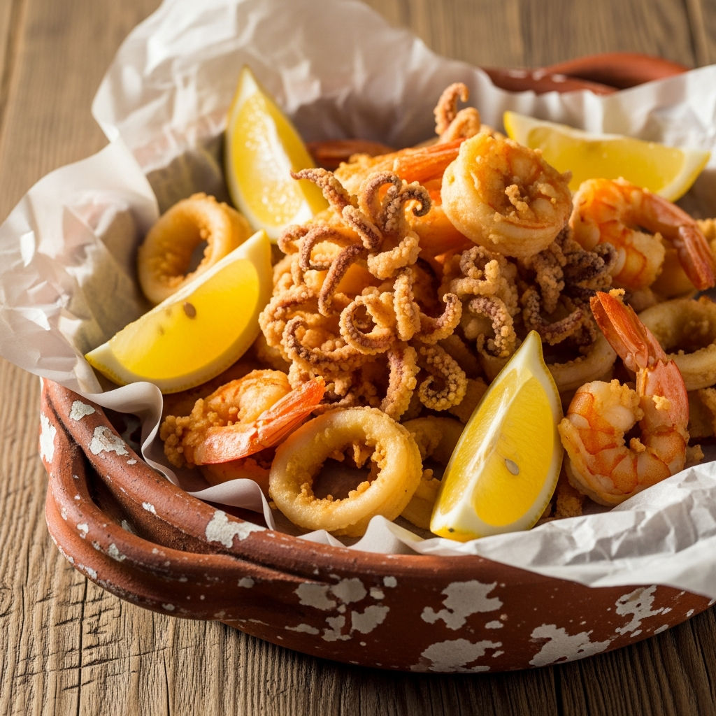 Frittura Di Calamari E Gamberi