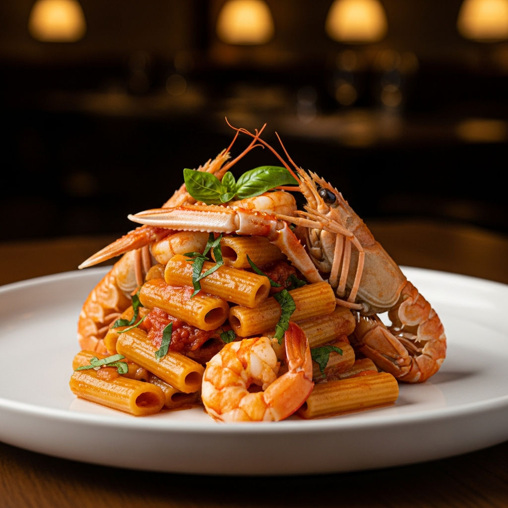 Maccheroncelli Con Scampi E Gamberi
