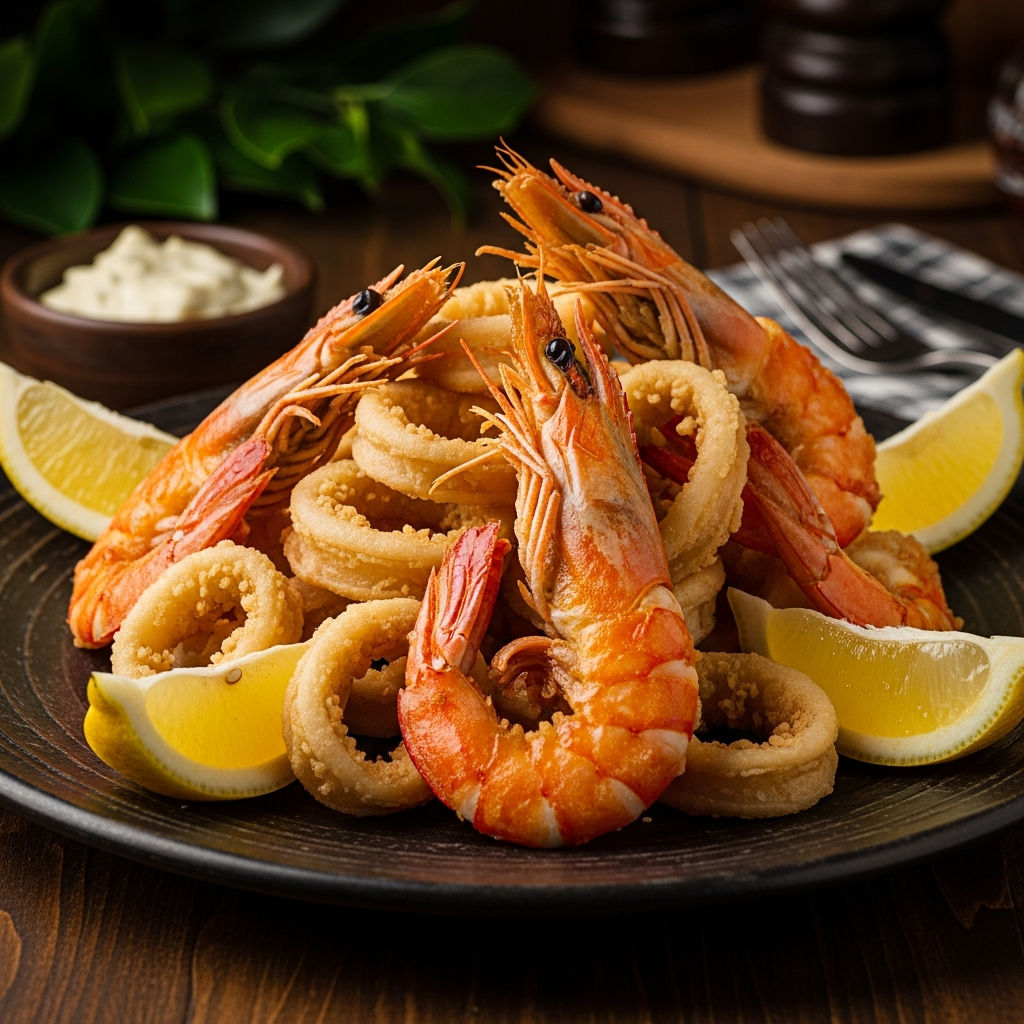 Frittura Mista Di Calamari E Gamberoni