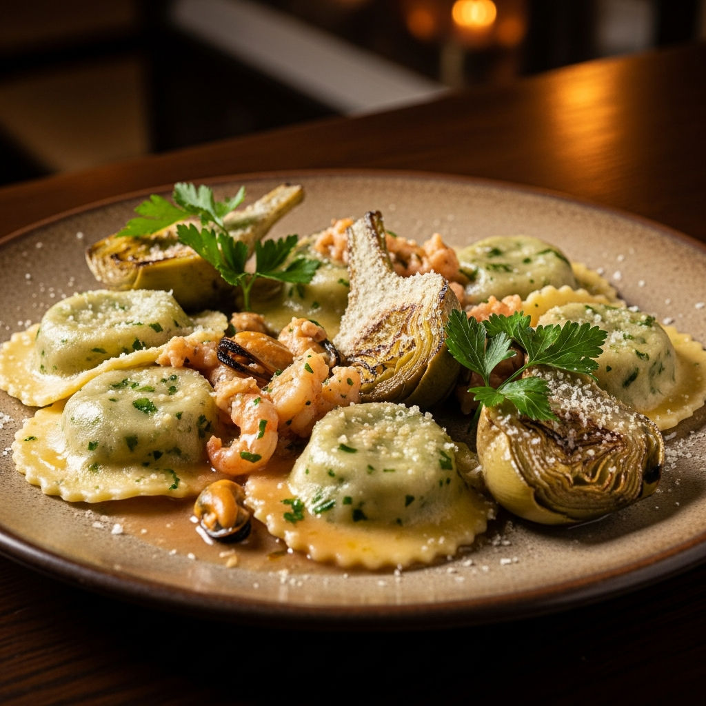 Ravioli Di Pesce Al Branzino