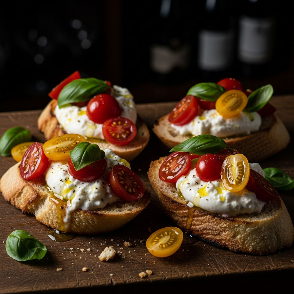 Bruschette Burrata E Pomodorino