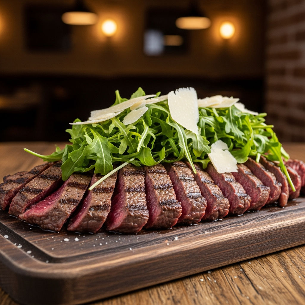 Tagliata Di Controfiletto Con Rucola E Grana