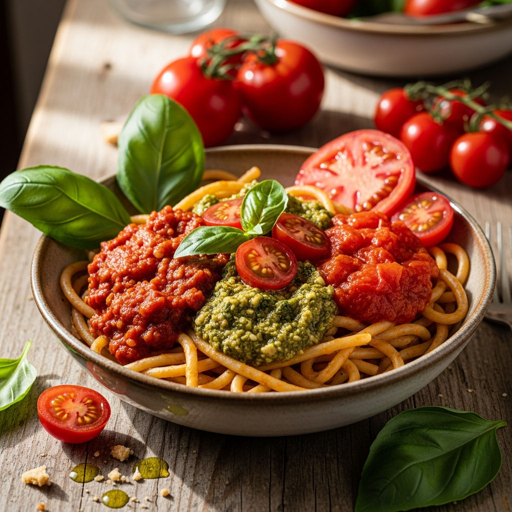 Spaghettone Trafilato Al Bronzo Ai Tre Pomodori