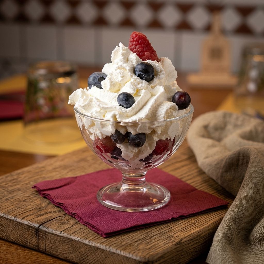 Coppa Di Frutti Di Bosco Del Monte Amiata Con Panna