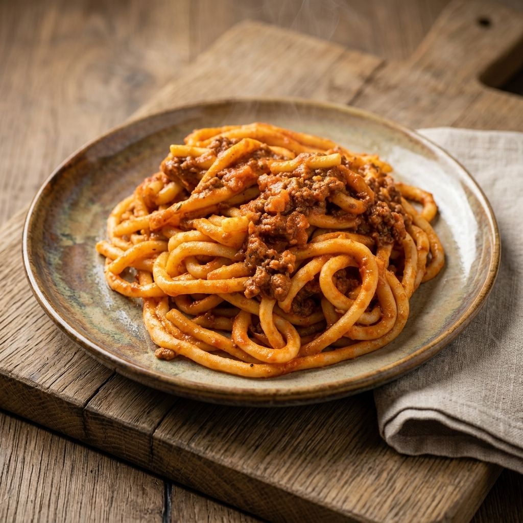 Pici Al Ragù Di Chianina E Cinta Senese