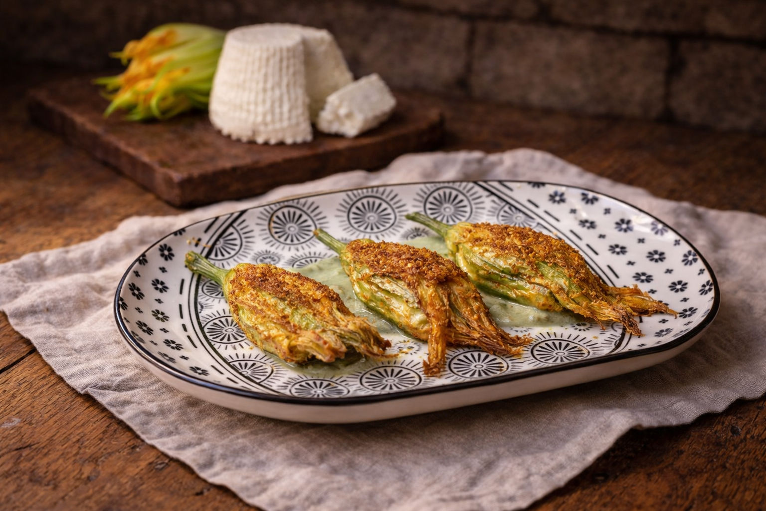 Coccio Di Fiori Di Zucca Gratinati