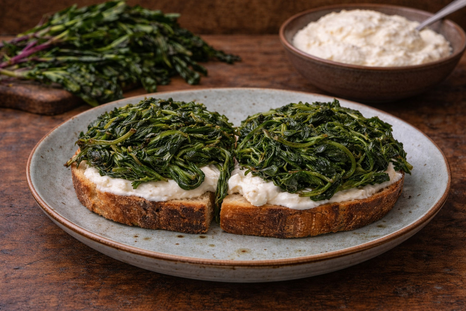 Crostoni Stracciatella E Cicoria