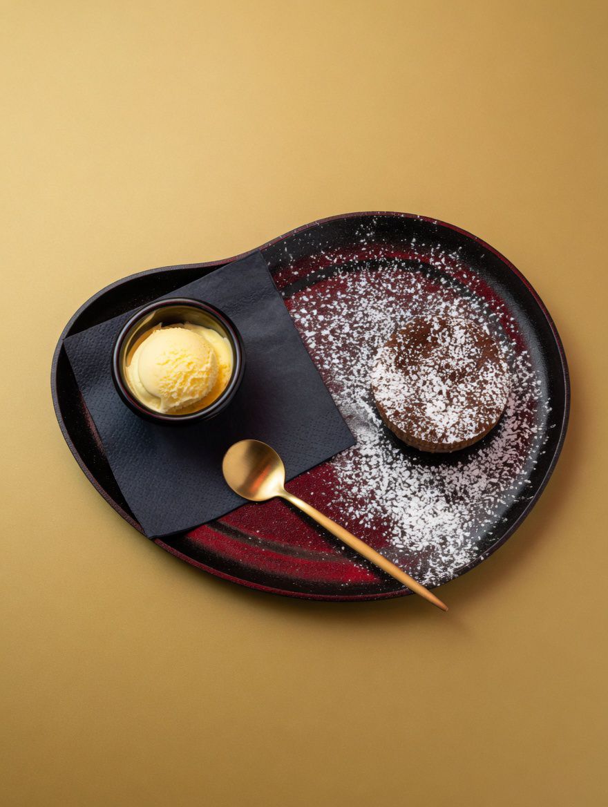 Tortino Al Cioccolato Con Gelato Alla Crema