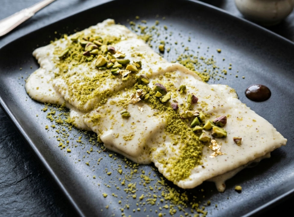 Ravioli Crema Di Parmigiano E Pistacchio