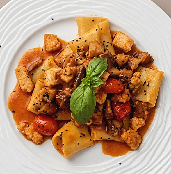 Paccheri Con Pescespada E Melanzane