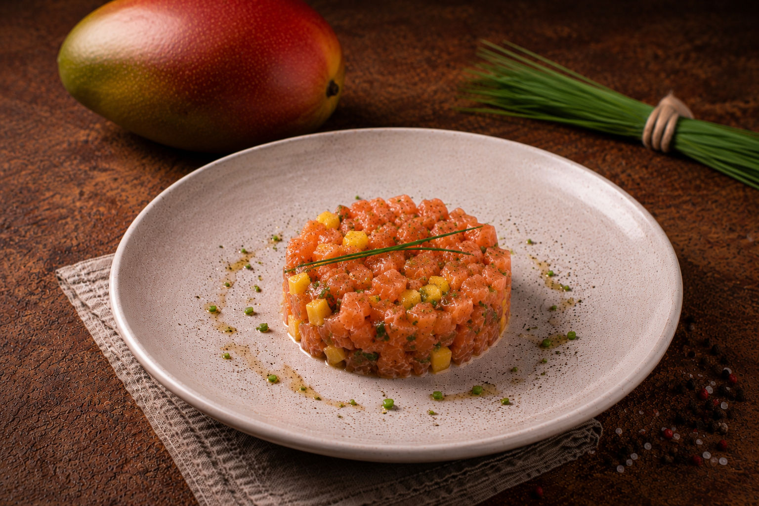 Tartare Di Salmone, Mango E Lime