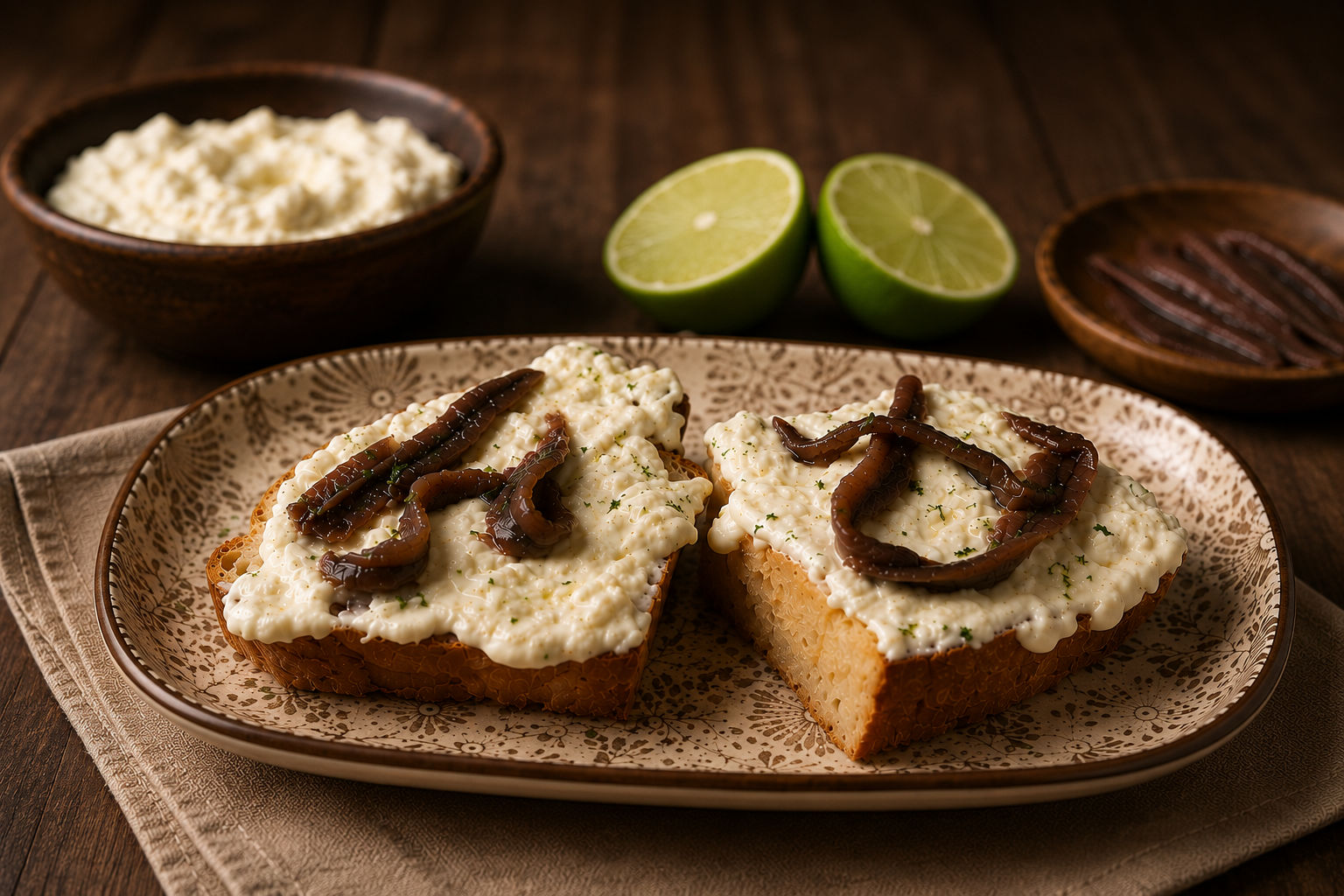 Crostone Con Stracciatella, Alici E Lime