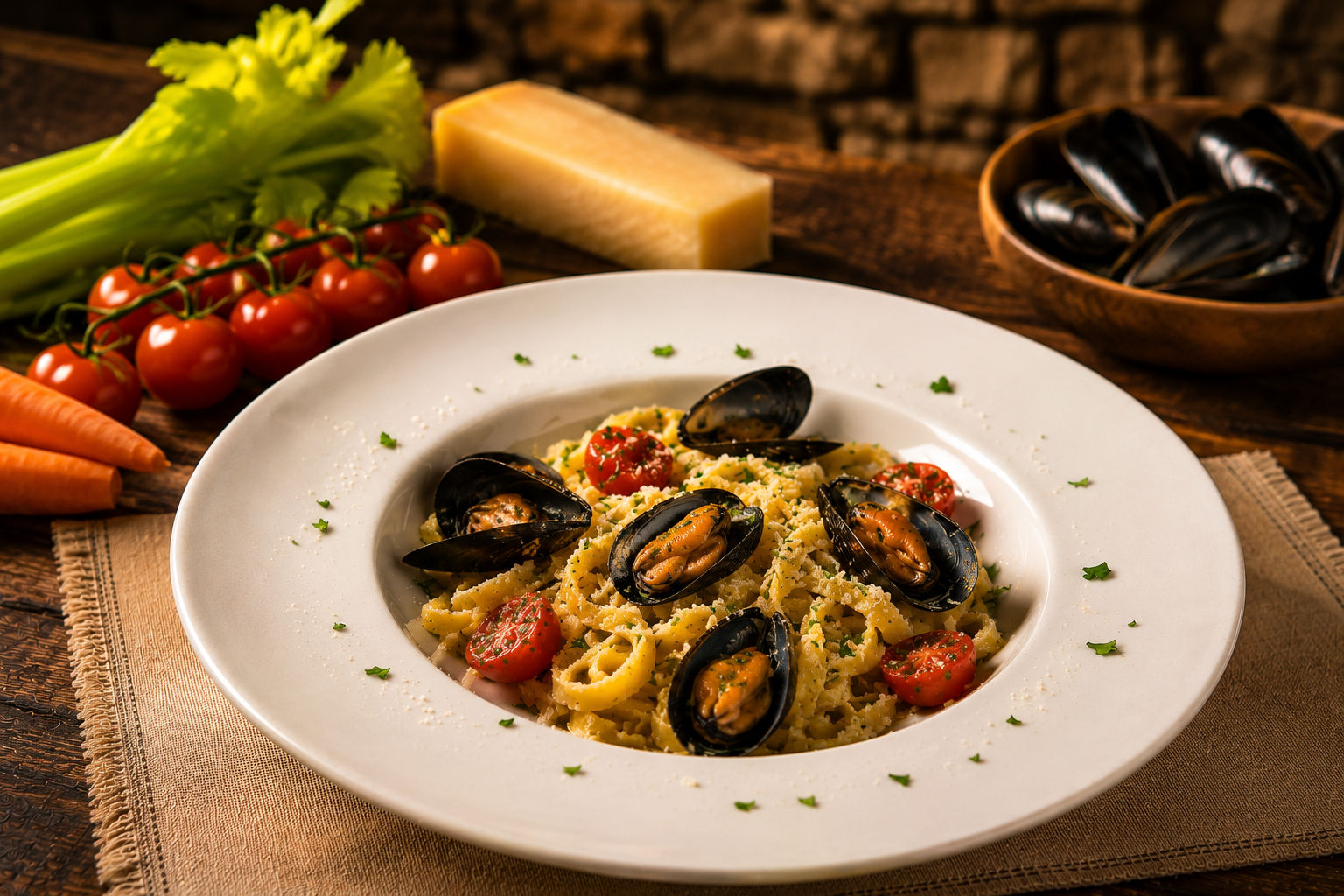Fettuccine Cozze E Pecorino
