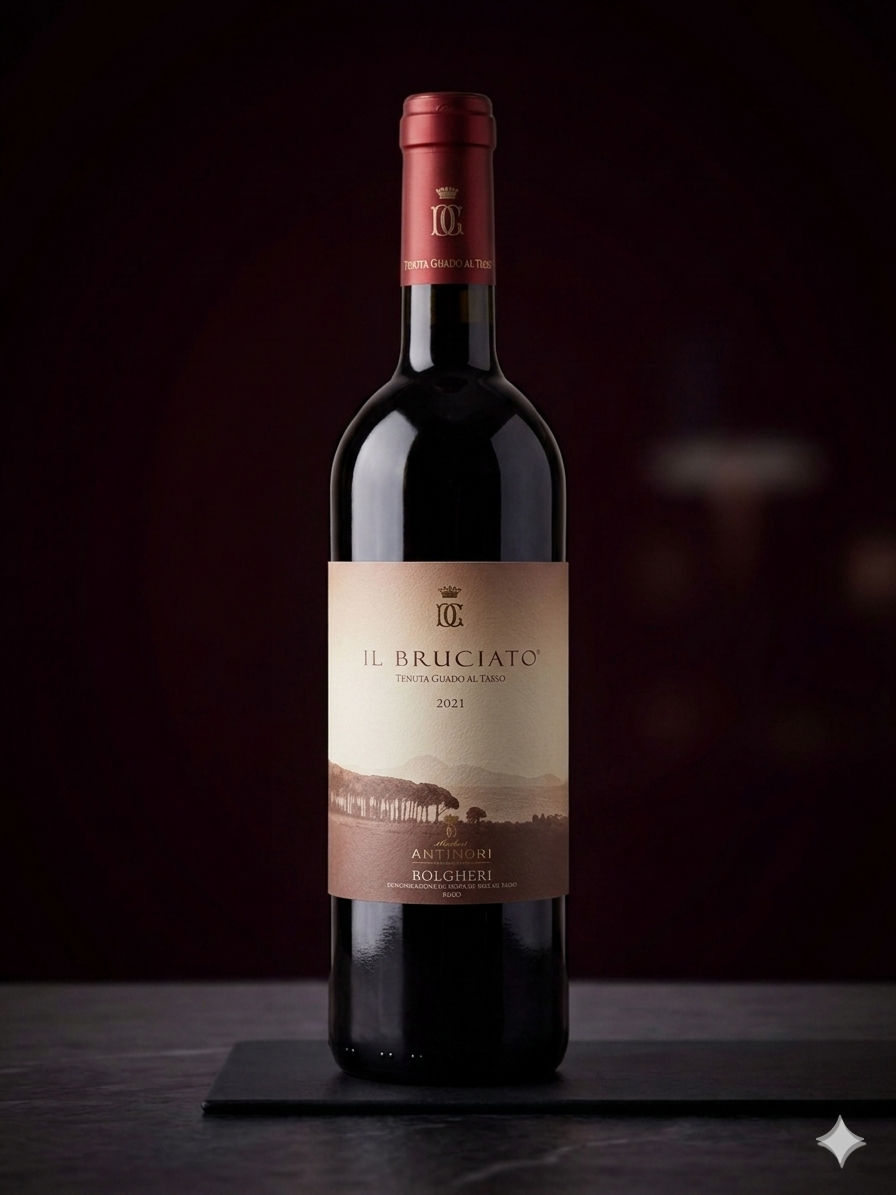 Calice vino rosso - Cantina Antinori Bolgheri Bruciato