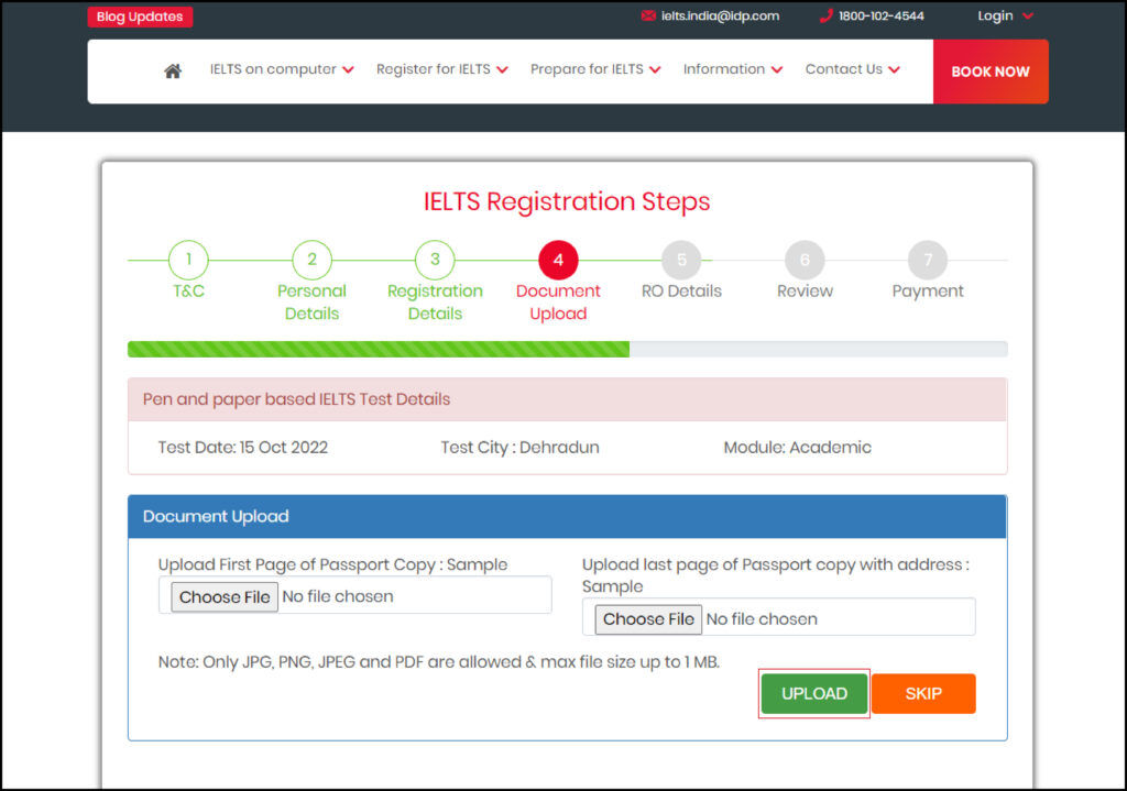 STEP 5: Upload scanned copies of your Passport