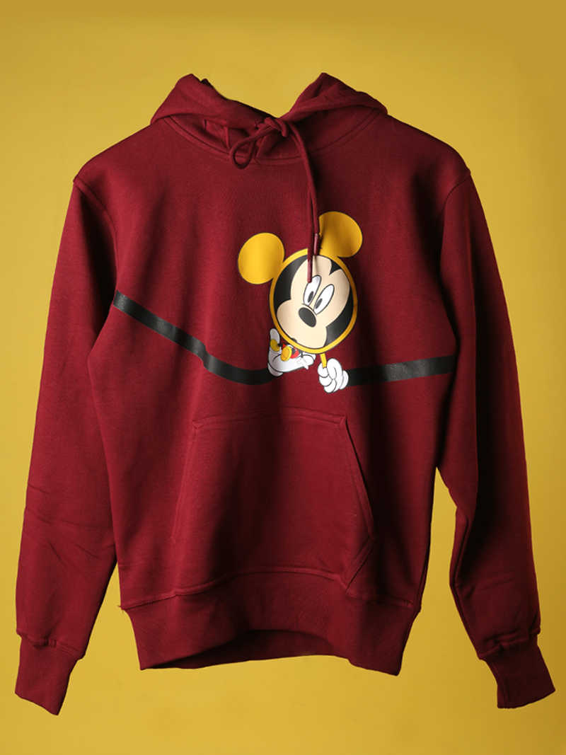 Mirror Mickey Hoodie - Burgundy