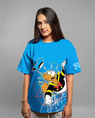 Live Beyond Worry (Donald) Oversized Tshirt - Blue