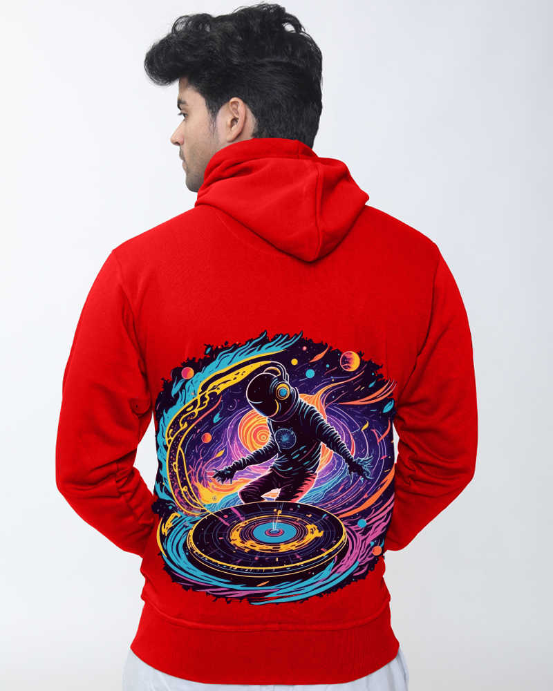 Spaceman DJ Design Fleeced kangaroo pockets Hoodie