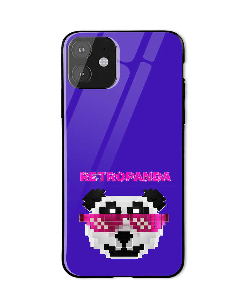 RetroPanda Text Glass Mobile Cover