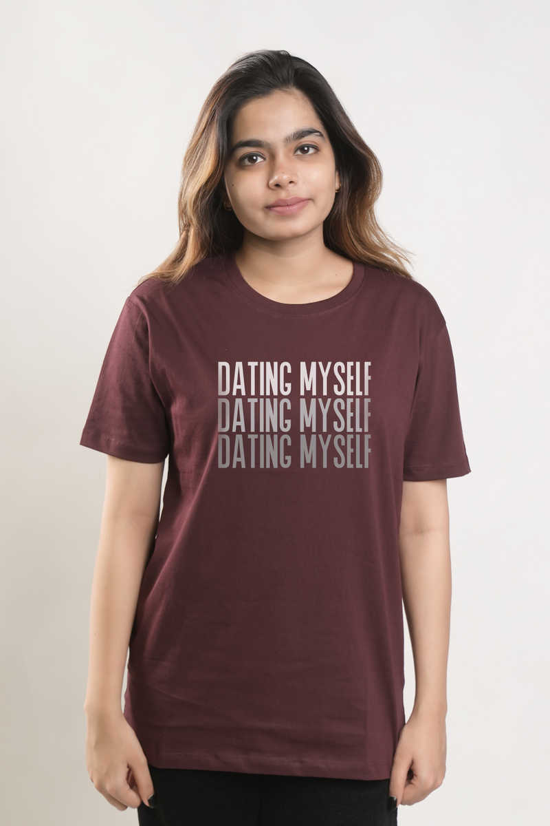 Dating Myself Tshirt - Sangria Maroon