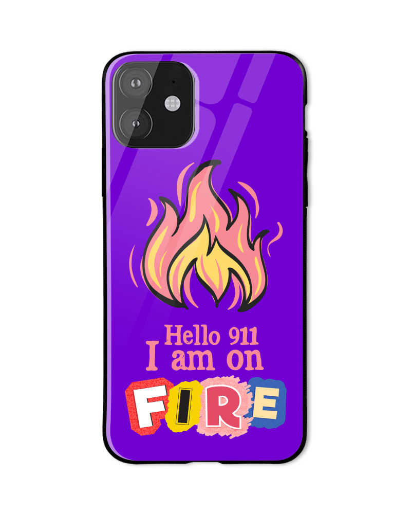 Hello 911 i m on fire Mobile Cover - Purple