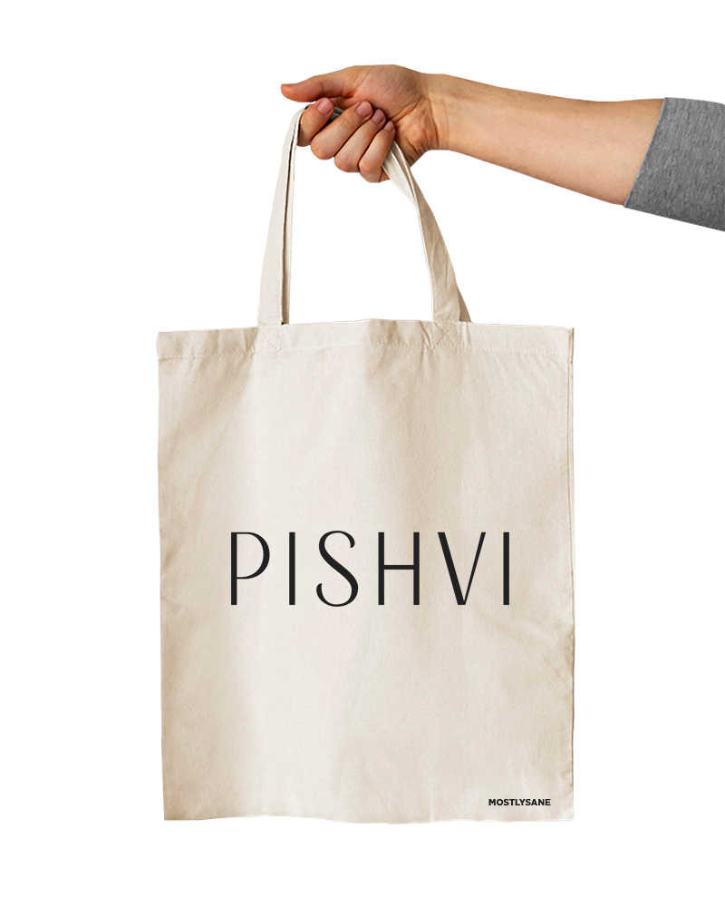 Pishvi White Tote Bag English