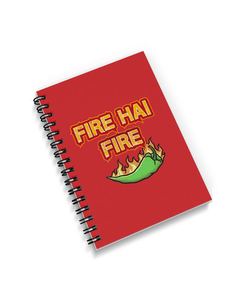 Fire hai Fire Front & Back Graphic Print Spiral Diary - Red