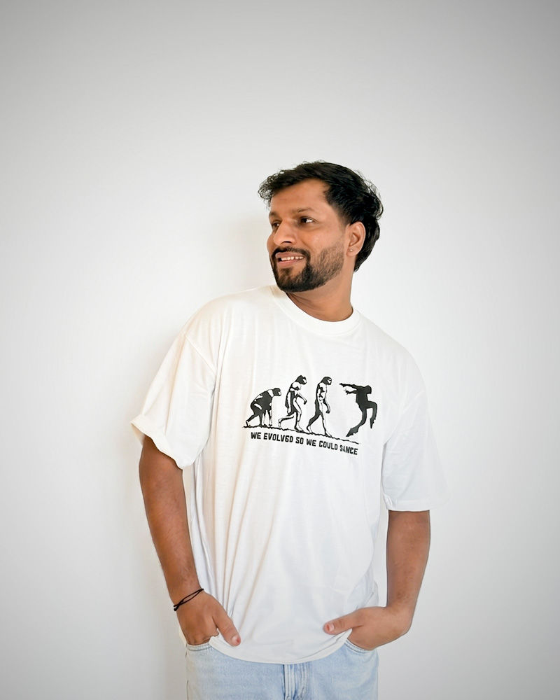 We Evolved So We Could Dance White Oversized T-shirt