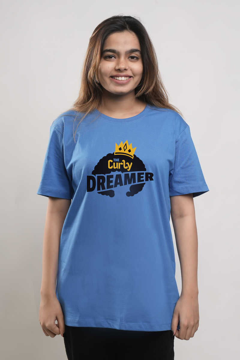 Curly Dreamer Tshirt - Turquoise