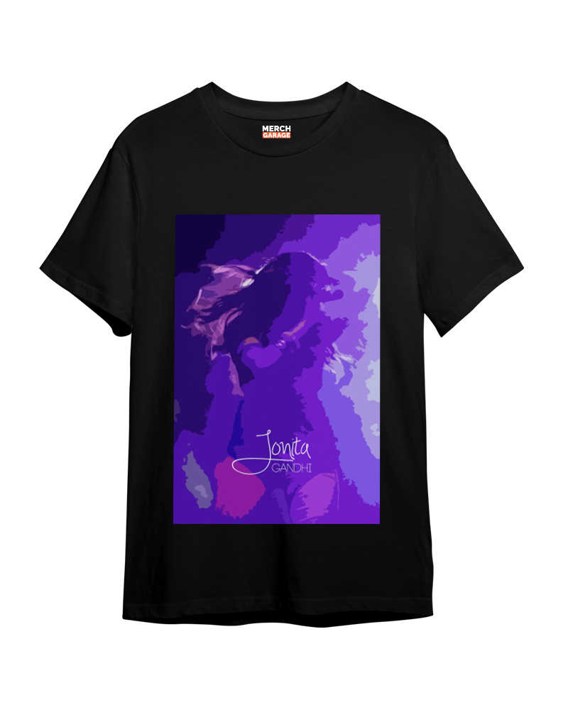 Jonita Gandhi Abstract Design Black Tshirt