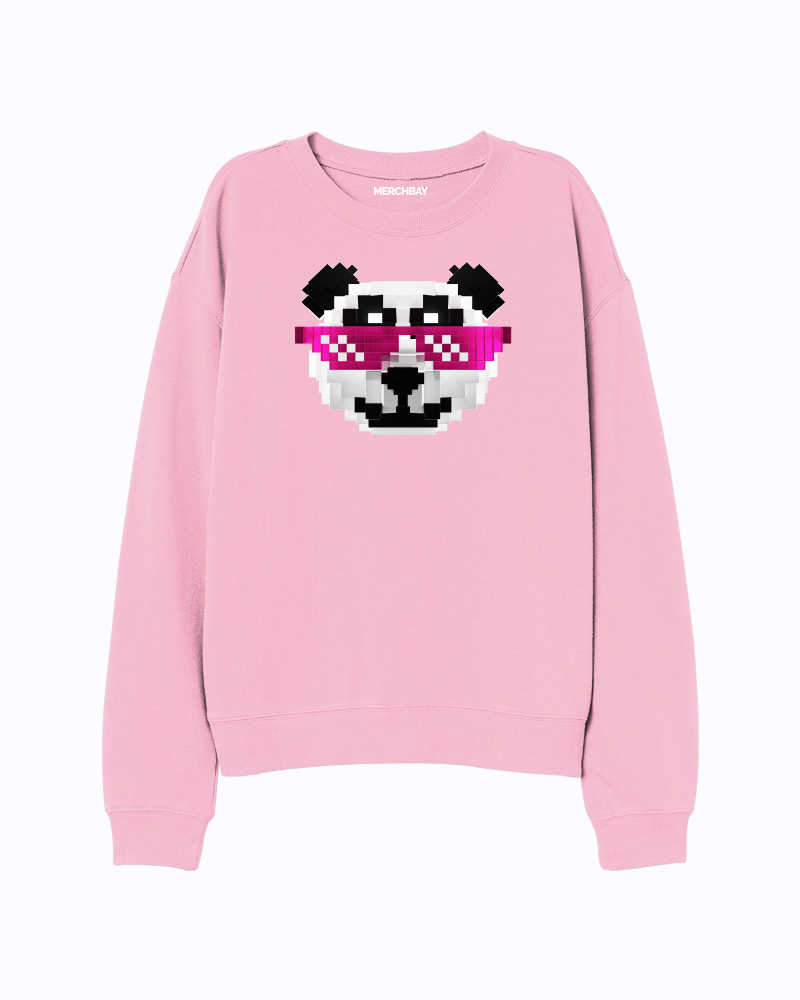 RetroPanda Mascot Sweatshirt - Baby Pink