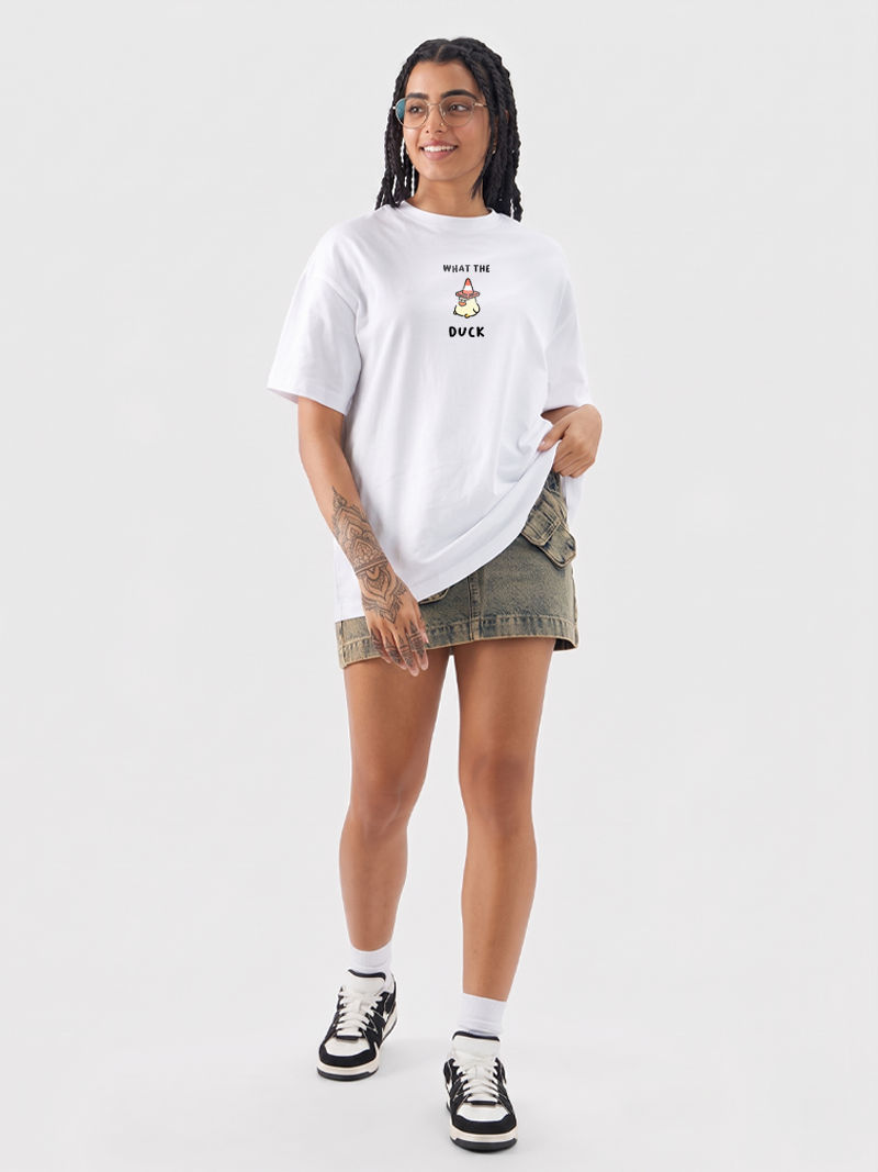 What The Duck White Oversized T-shirt