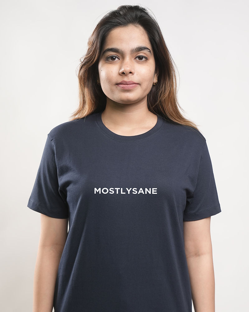 Buy Mostlysane Printed Navy Blue T-Shirts online at Mostlysane | Merch ...