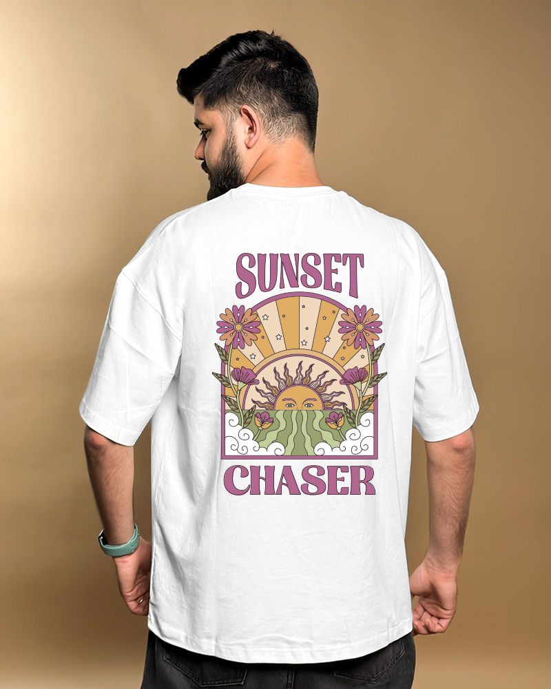 Sunset Chaser White Oversized Tshirt