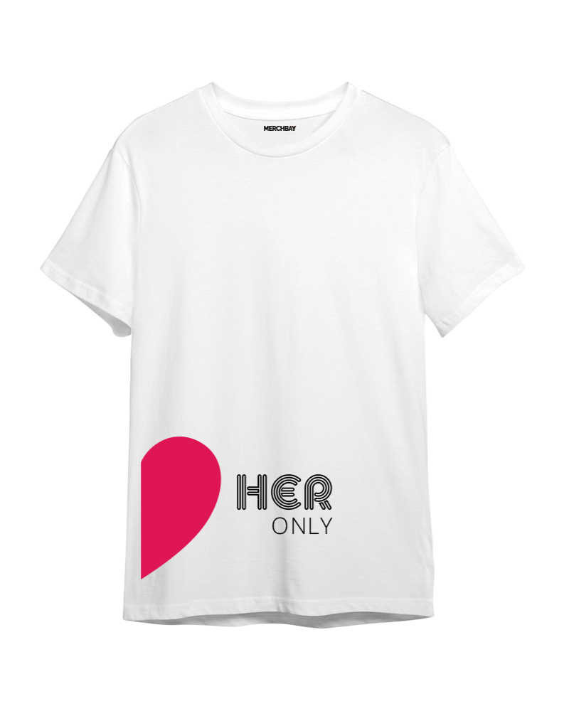 Her Only (Male) Tshirt - Couple Edition - White