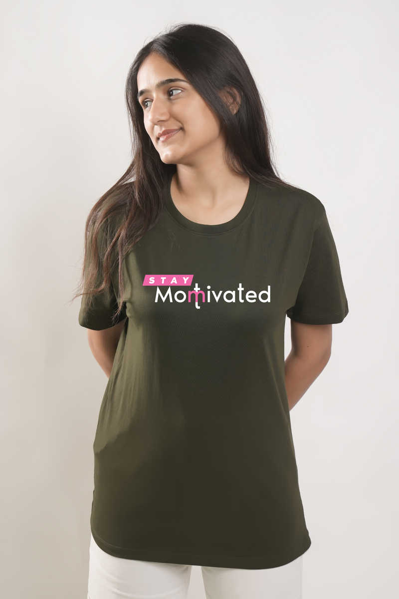 Stay Motivated Tshirt - Military Green