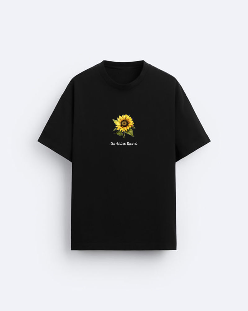The Golden Hearted Black Oversized T-shirt