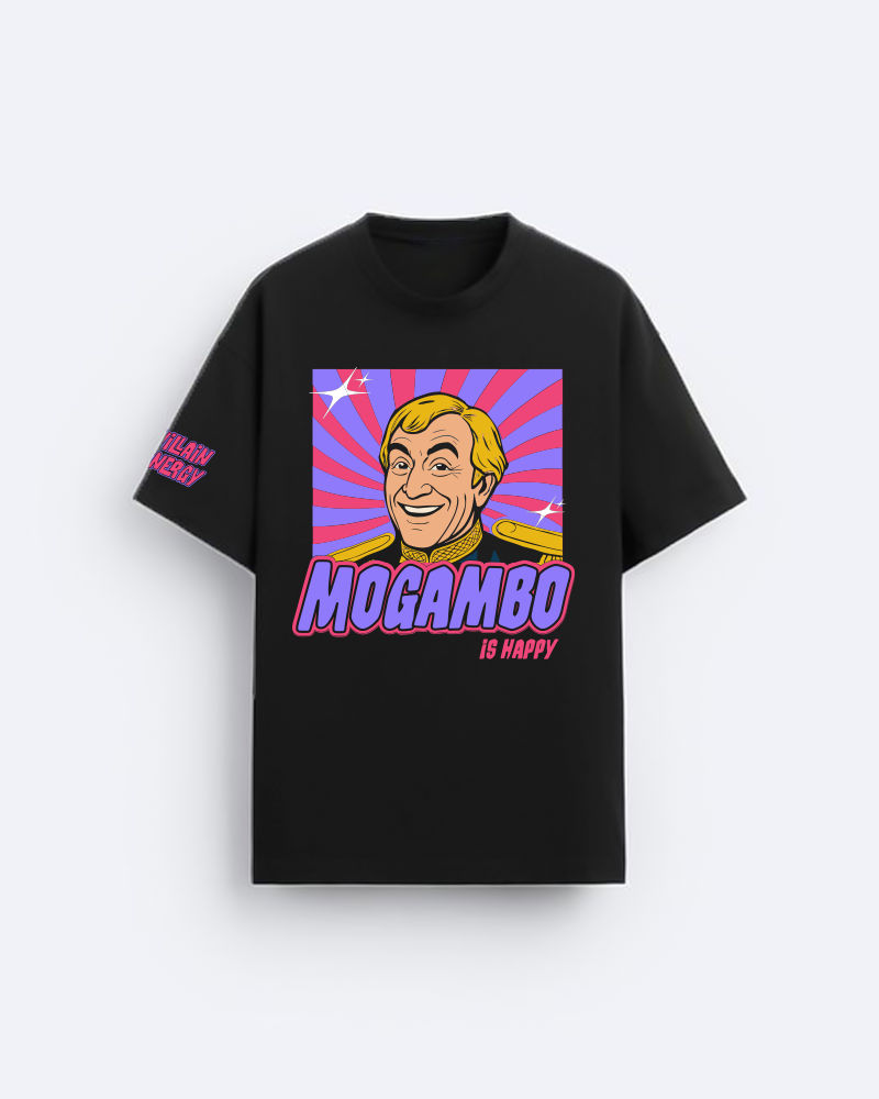 Mogambo Is Happy Black Oversized Tshirt