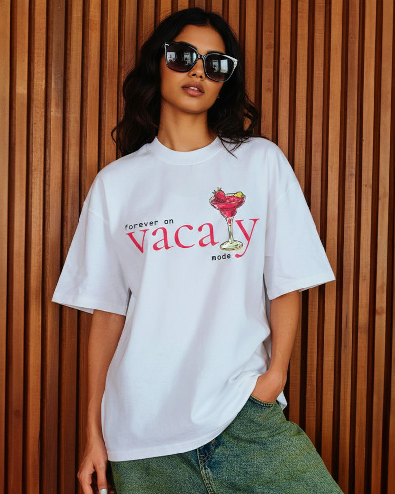 Vacay White Oversized T-shirt