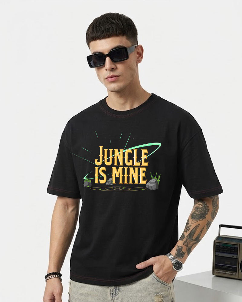 Jungle Is Mine Black Oversized T-shirt