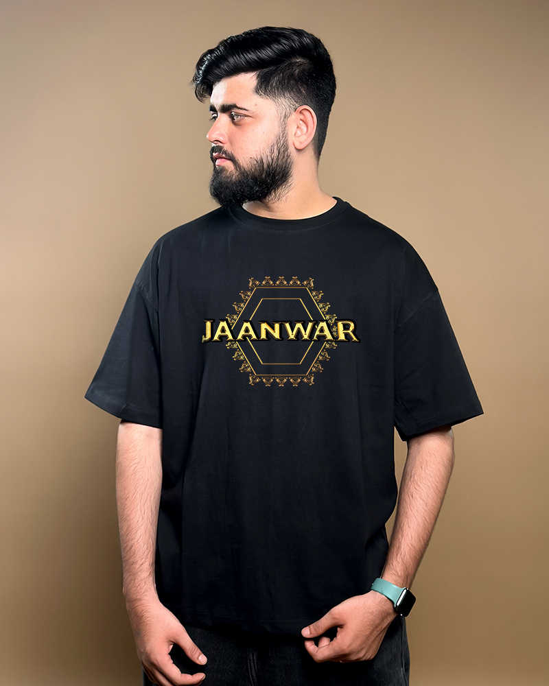 Jaanwar Black Oversized Tshirt