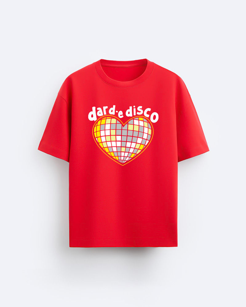 Dard E Disco Red Oversized Tshirt