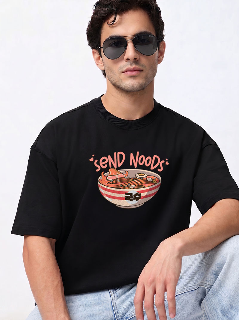 Send Noods Black Oversized T-shirt