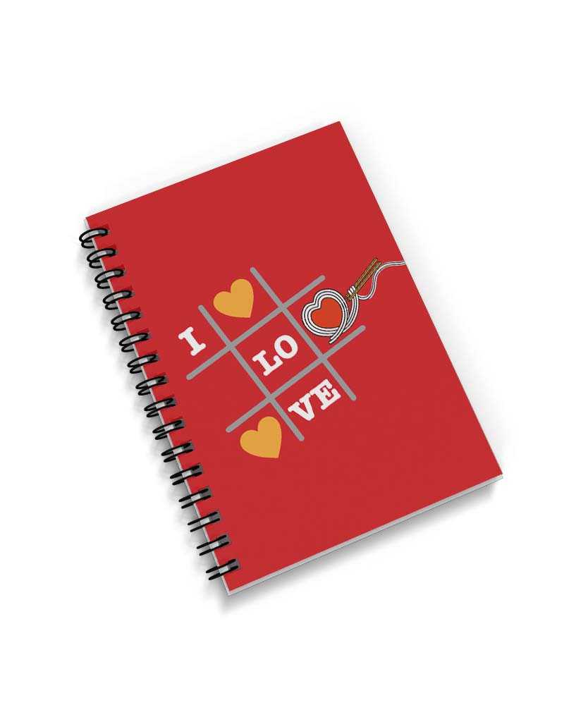 Tic Tac Design Front & Back Spiral Diary - Red