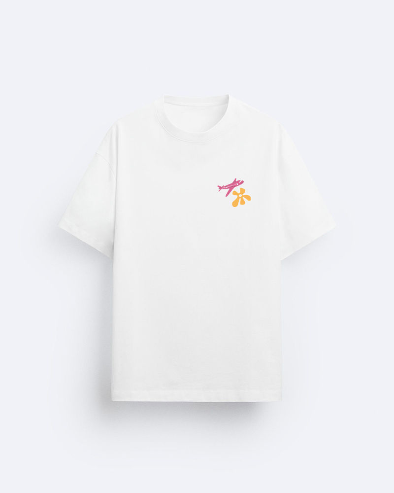 Jet Set Glow White Oversized Tshirt