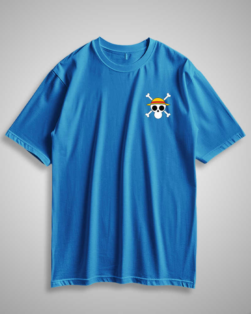 Pirate Skull Blue Oversized Tshirt