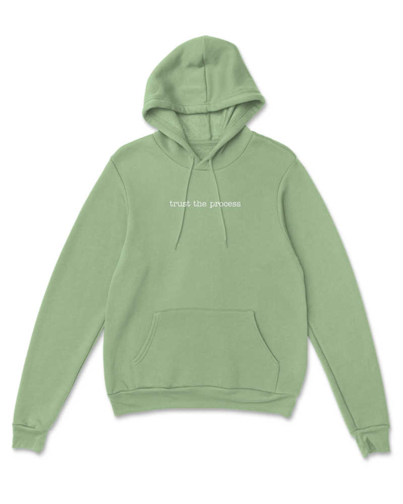 Trust The Process Hoodie (White font) - Nile Green