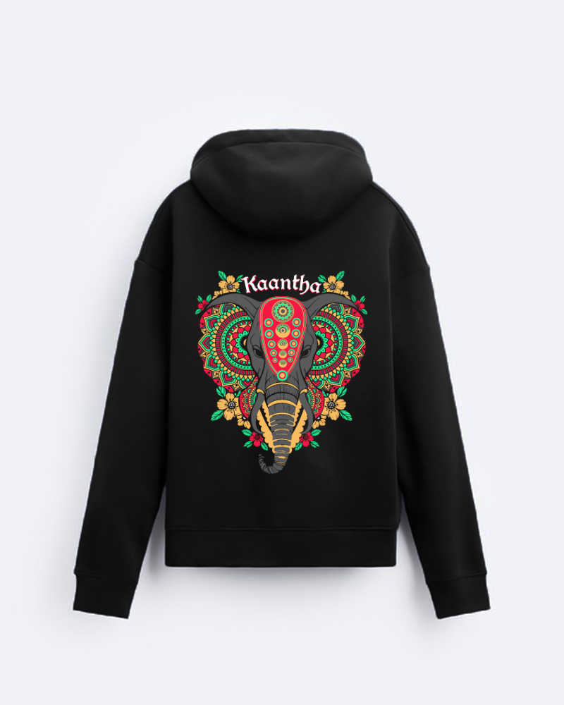 Kaantha (F&B) Black Fleeced Kangaroo Pockets Hoodie