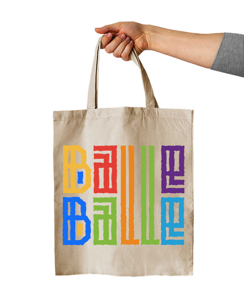 Balle Balle  Front & Back Print Tote bag - White