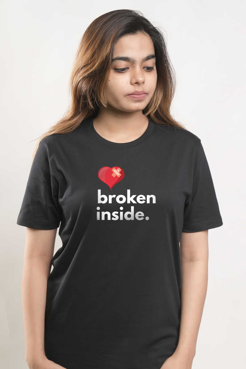 Broken Inside Tshirt  -  Black 